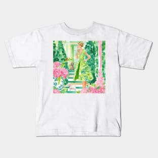 The attentive gardeners, whimsical art Kids T-Shirt